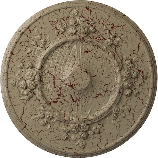Ekena Millwork Flower Ceiling Medallion (Fits Canopies up to 3 7/8"), 27"OD x 1 1/8"P, Gobi Desert Crackle CM27FLGDC - main